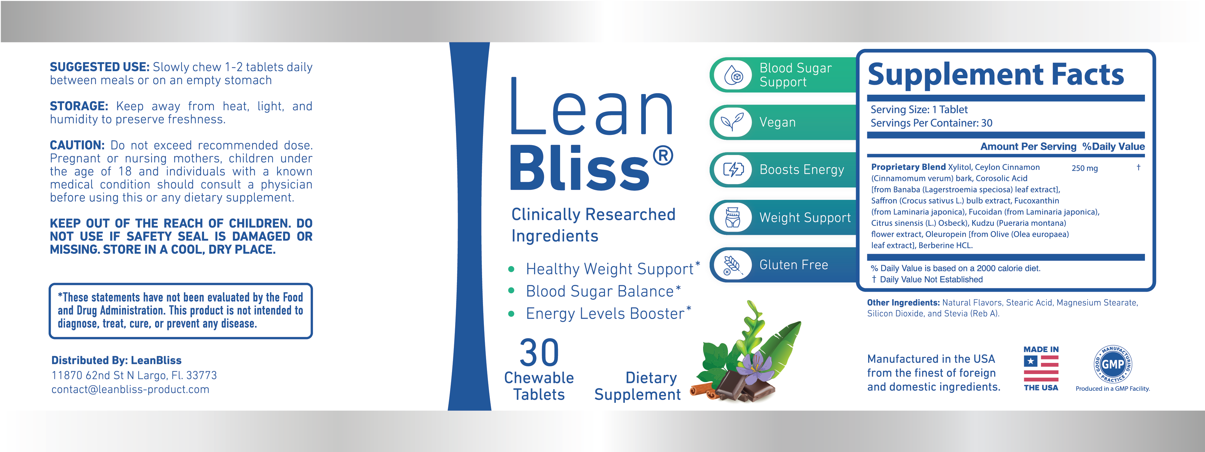 LeanBliss supplement facts